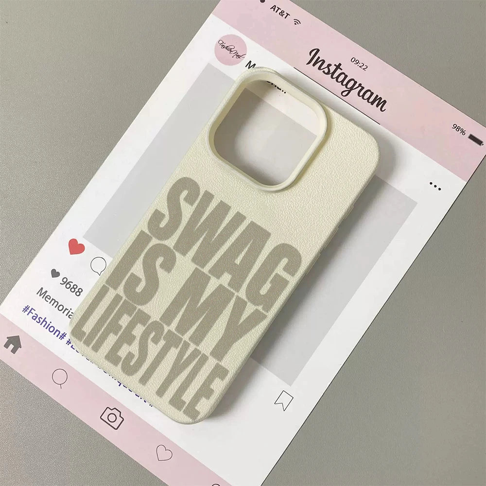 Swag Lifstyle Is My Case For IPhone 17 16 15 14 12 11 Pro Max Silicone Leather Cover Iphone 13 15 16 17 Air Pro Max Cover Funda