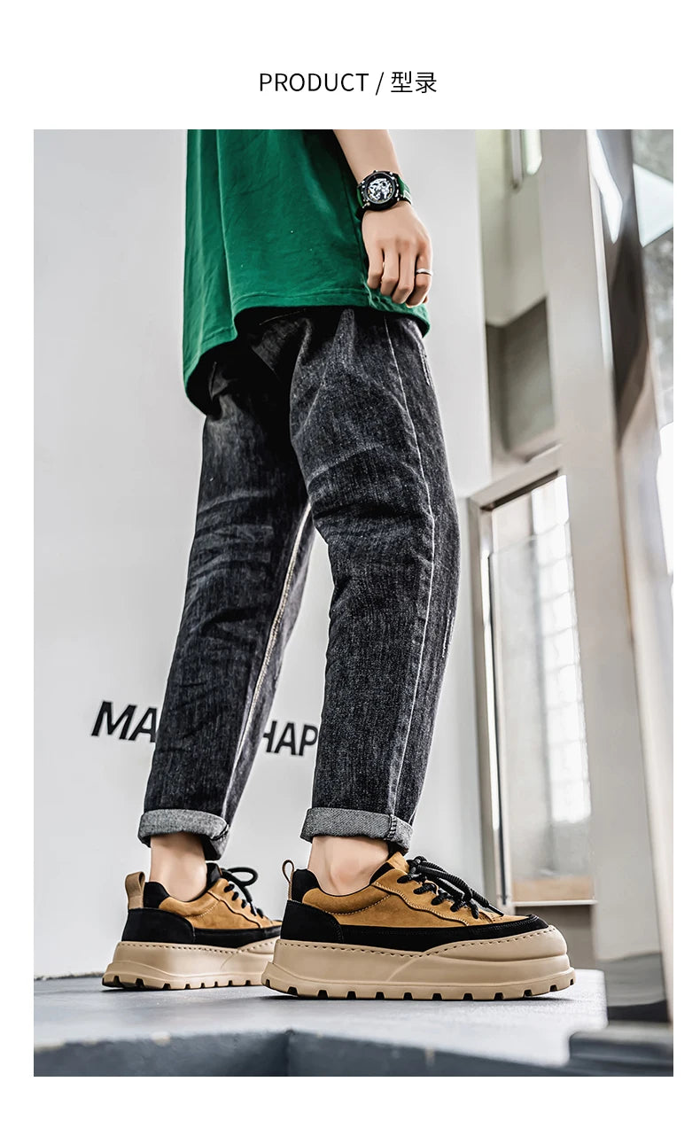 Loafers Casual Sneaker Thick Bottom Men's Sneakers Fashion Sports and Leisure Wear-resistant Shoes for Men Soft and Comfortable