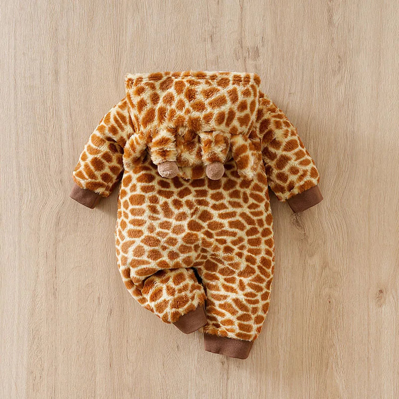 Autumn and Winter Baby Onesie Warmth Comfortable Giraffe Lovely Newborn Baby Boy Girl  0-18 Months Toddler Jumpsuit Hoodie Soft