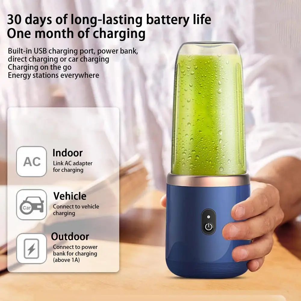 Portable Fruit Juice Blenders Summer Personal Electric Mini Bottle Home USB 6 Blades Juicer Cup Machine For Kitchen
