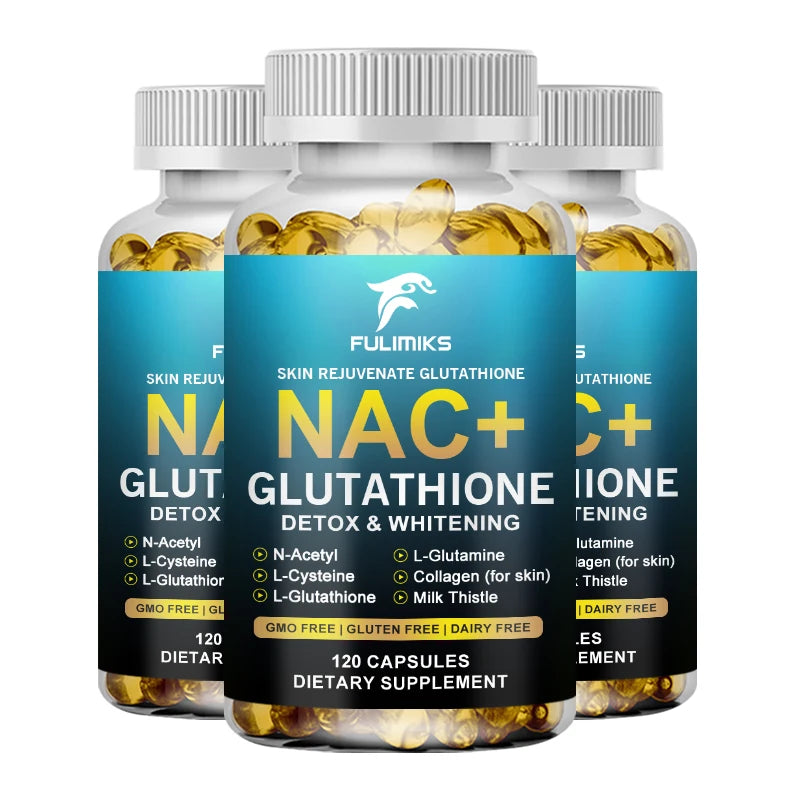 Glutathione & NAC Detox Formula Capsules, Supports Antioxidant Protection, Liver Function, Skin Brightening & Immune Balance