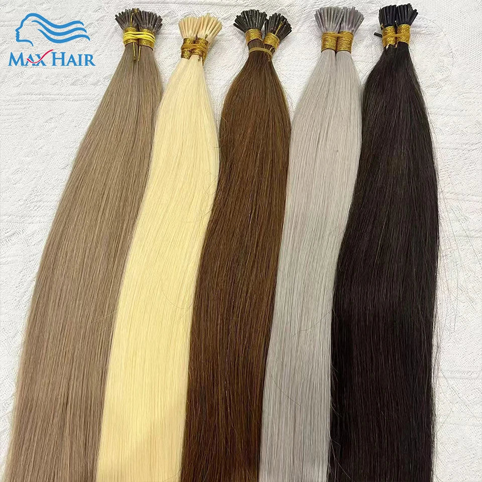 Human Hair i tip 100% human hair extensions Keratin Straight Brazilian Remy Human Hair Natural Capsule Hair Extension  30 inch