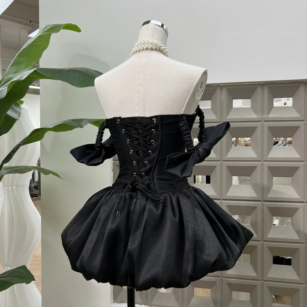 Luxury Women's Summer Nightclub Party Dresses Sexy Off Shoulder A Line Ball Gowns Elegant Birthday Cocktail Dress With Shorts