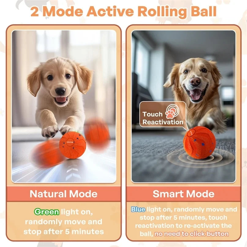 Interactive Dog Toy Ball E-TPU Material Random Bouncing And Spinning Smart Motion Ball For Dogs Self Play Chew Resistant Toy