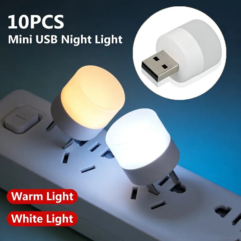 USB LED Night Light - Warm & White Dual Mode Eye-Friendly Compatible with Laptop Power Bank & USB Charger (2025 Edition)