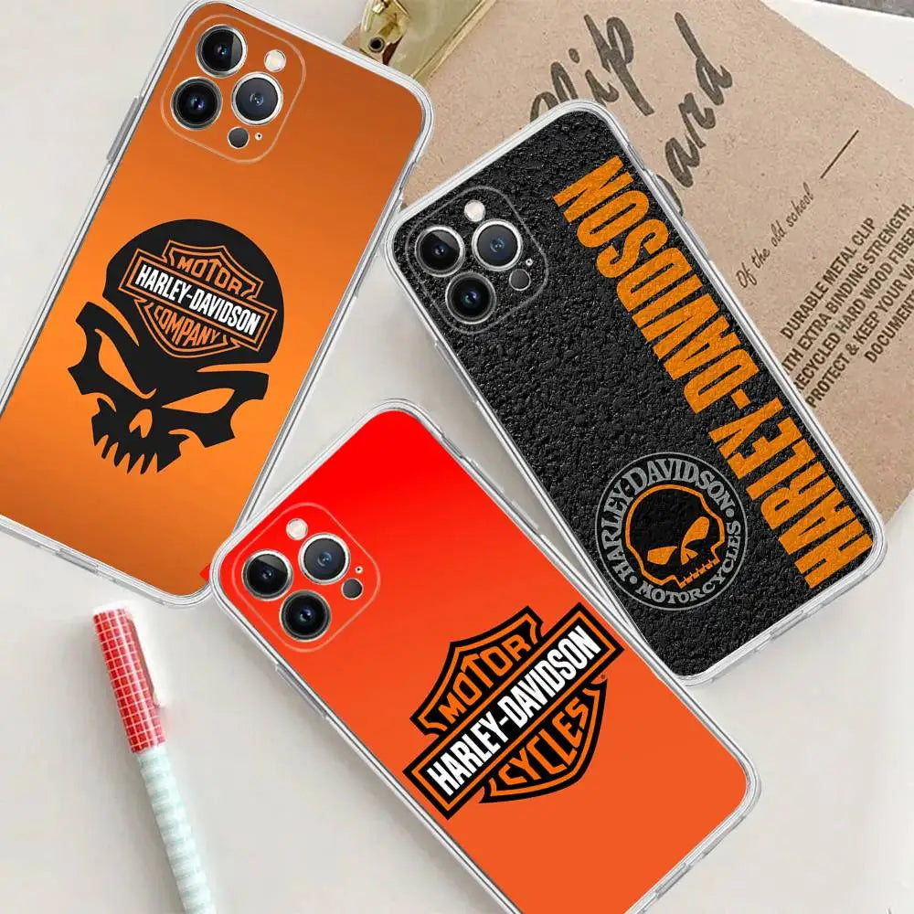 Cool H-Harley Car d-Davidson Phone Case for iPhone 17 16 15 14 13 12 11 Pro Max Plus Soft Cover Personalized DIY