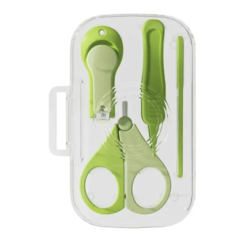 Travel Friendly 4Pcs Newborn Baby Nail Clipper Set Safe Nail Scissor Trimmer Tweezer with Storage Case for Outdoor Use