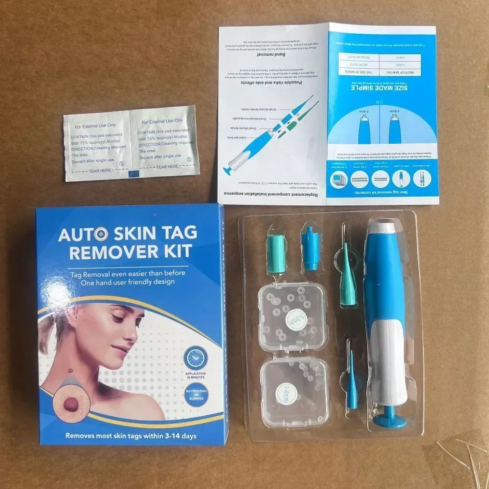 2 IN 1 Auto Micro Skin Tag Remover Device Standard And Micro Skin Tag Removal Kit Adult Mole Wart Remover Face Care Beauty Tools