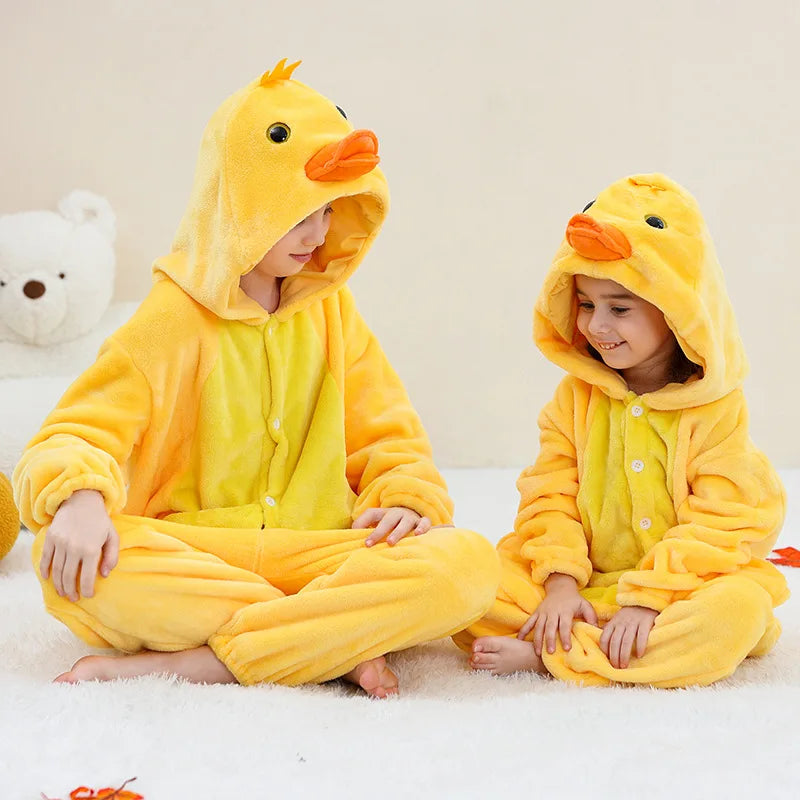 Kids Animal Capybara Kigurumi Costume Cosplay Cartoon Jumpsuit for Children Halloween Christmas Girls Boys Hooded Pajamas Onesie