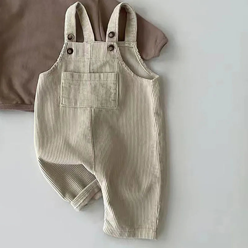 Newborn Infant Boys Girls Corduroy Jumpsuit Clothing 2024 Autumn Casual Baby Girls Bib Pants Overalls Romper for 0-3Y