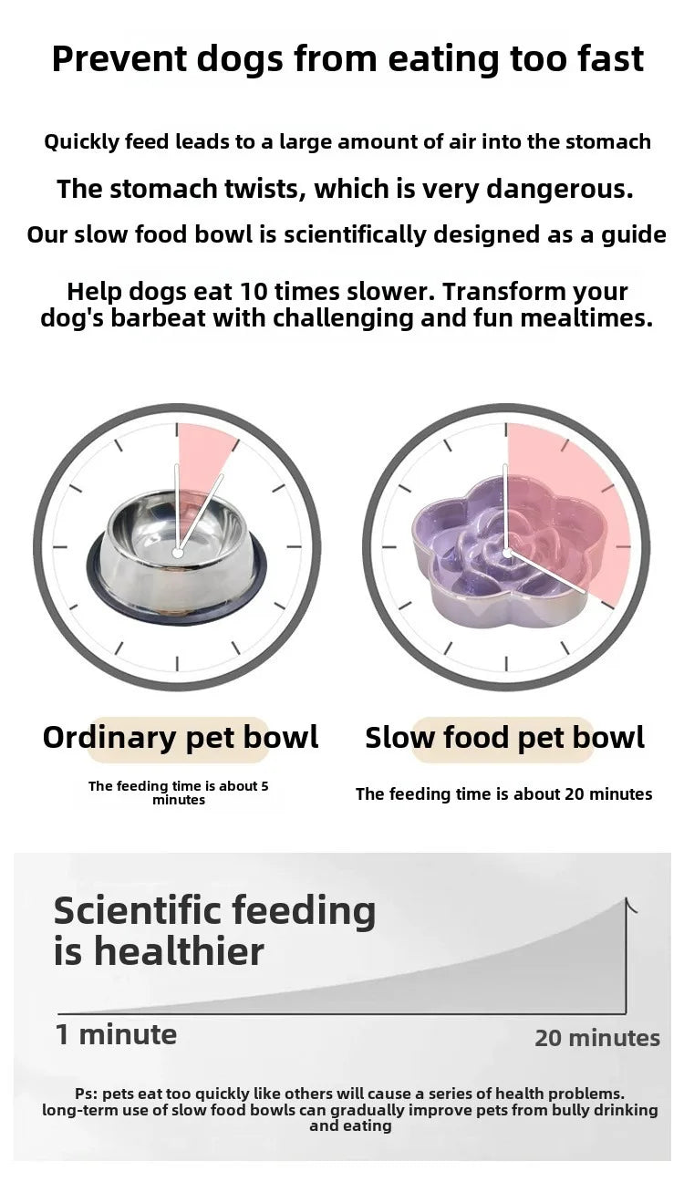 Ceramic Dog Slow Food Bowl Anti-choking Medium and Large Dog Food Basin Cat Bowl with Wooden Frame Pet Feeding Supplies With