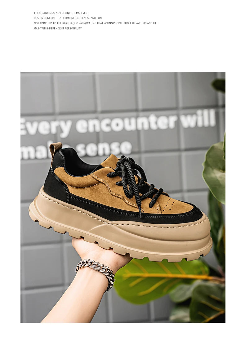 Loafers Casual Sneaker Thick Bottom Men's Sneakers Fashion Sports and Leisure Wear-resistant Shoes for Men Soft and Comfortable