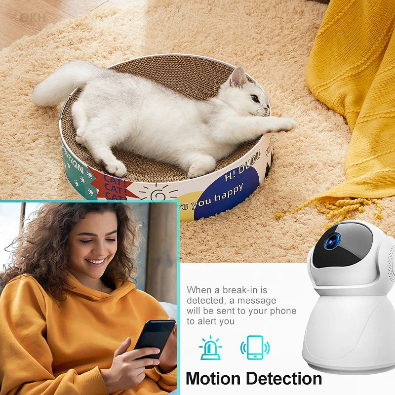 Wireless PTZ Camera Indoor Wireless WiFi Smart Home Camera Night Vision Outdoor Security Camera Baby Monitor Pet Dog Camera
