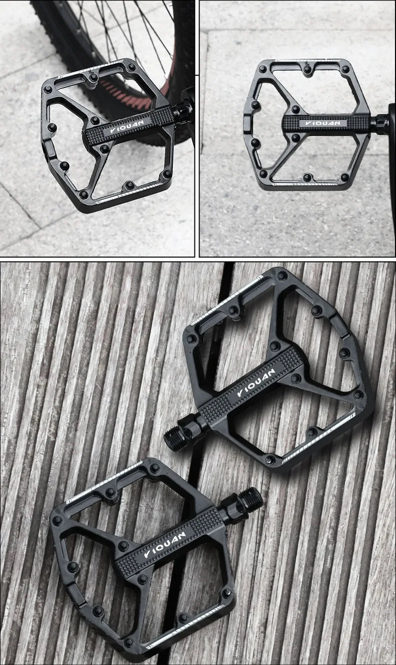 Mountain Road Bicycle Pedal Aluminum Alloy Pedal Double DU Pedal Anti-slip Widened Nail Pedal Bicycle Accessories Mtb Pedals