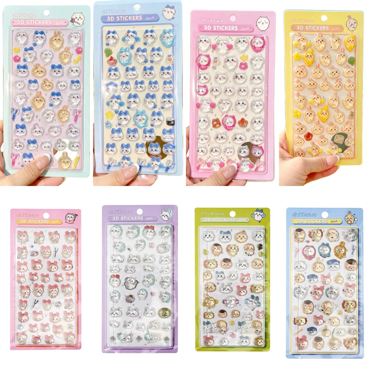 Chiikawa Cartoon 3D Sticker DIY Laptop Scrapbook Decal Aesthetic Crystal Stickers Kawaii Solid Decorative Sticker ちいかわ ボンボンシール