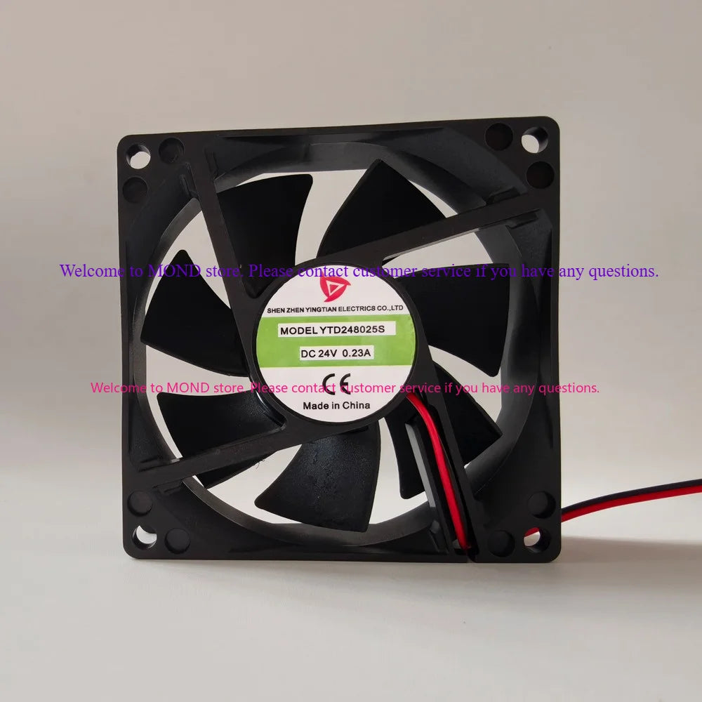 YTD248025S Server Cooling Fan 24V 8cm 80x80x25mm 0.30A 0.23A 0.35A High Air Flow CPU Welding Machine Inverter Cooler  New