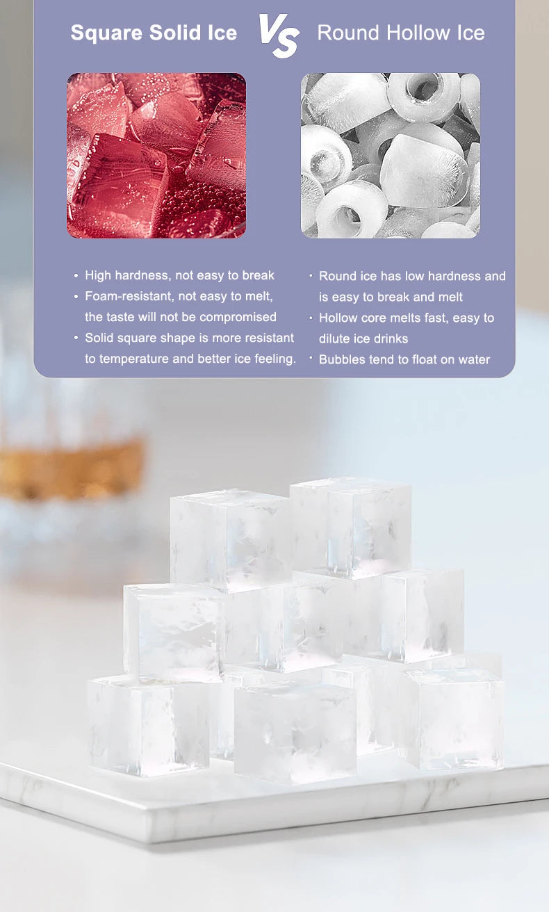 110V/220V Portable Small Ice Maker Mini Home Dormitory Office Camping 12V Car Cube Ice Automatic Ice Making Box Ice Machine