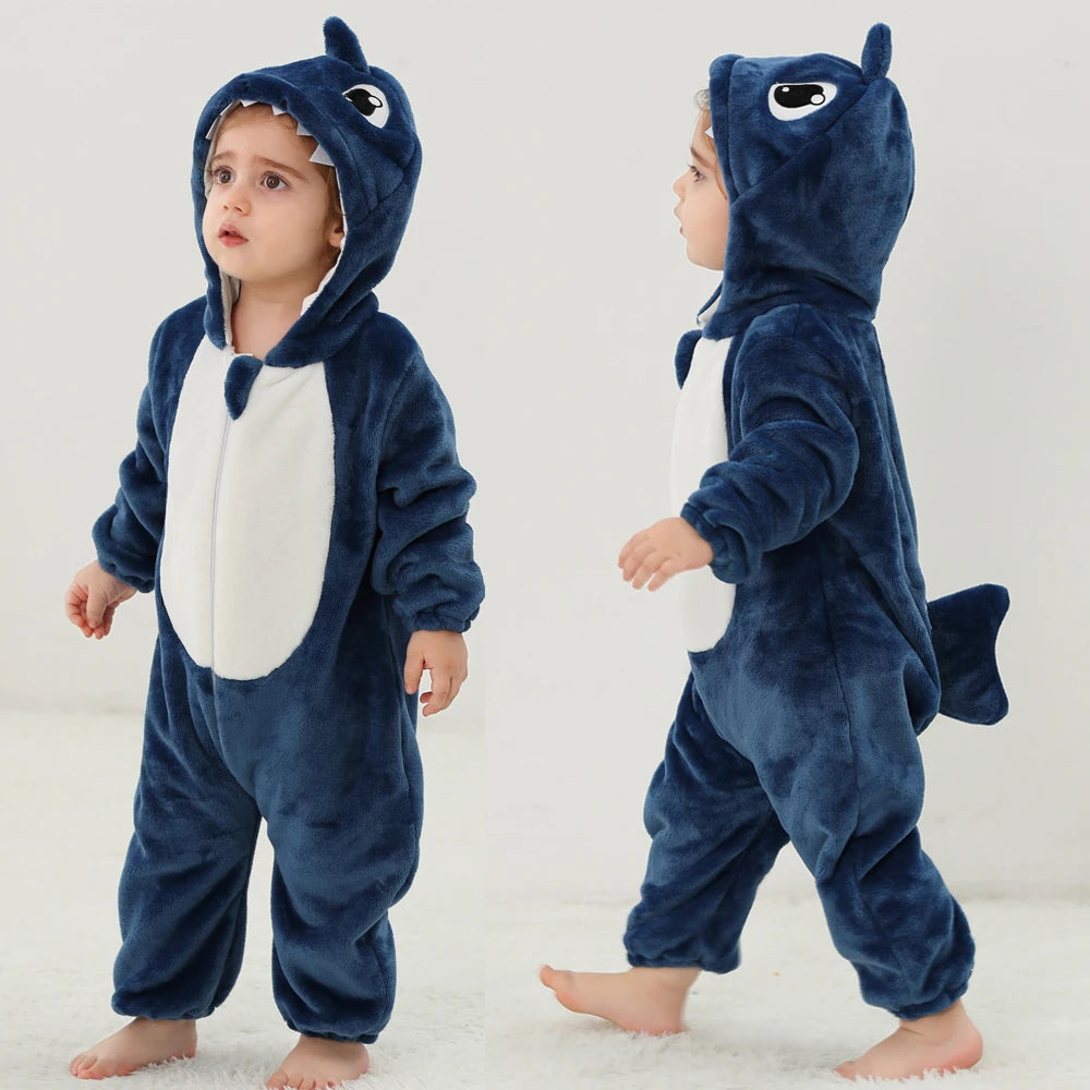 Autumn Winter Cartoon Style Winter Long Sleeve Baby Boys Girls Rompers Toddler Kids Playsuit Jumpsuits Baby Clothes Child Onesie