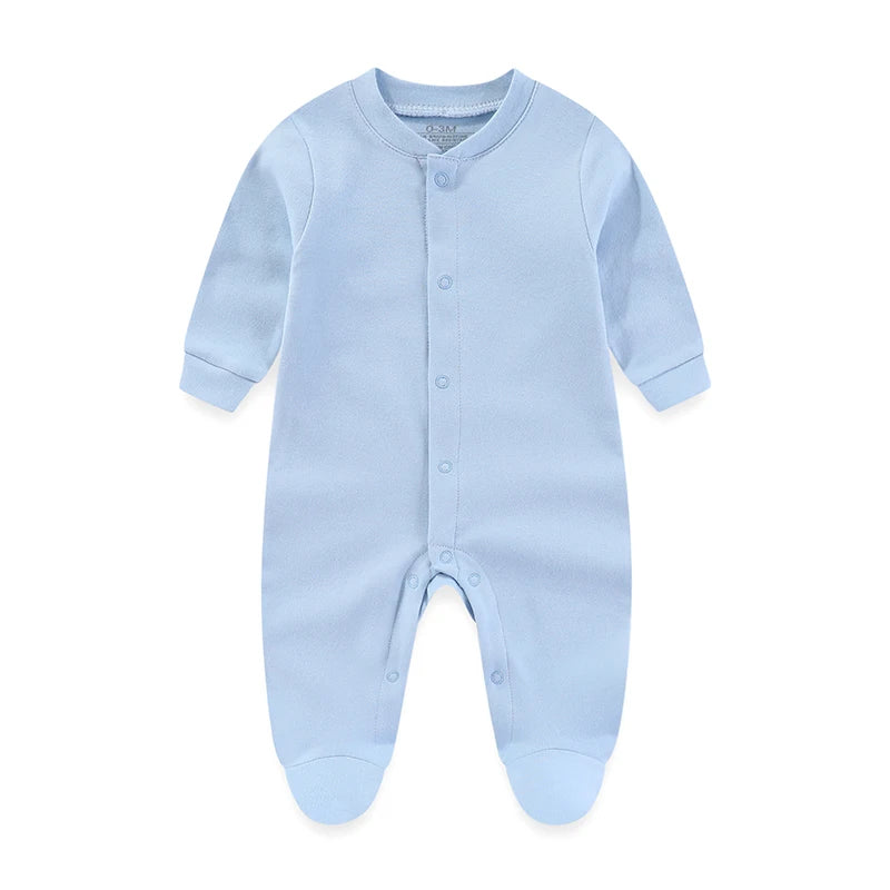 Kiddiezoom 7 Colors Solid Unisex Newborn Baby Girl Clothes Rompers+Burp Cloth+Bib+Hats+Gloves 100%cotton Soft Baby Clothing Sets