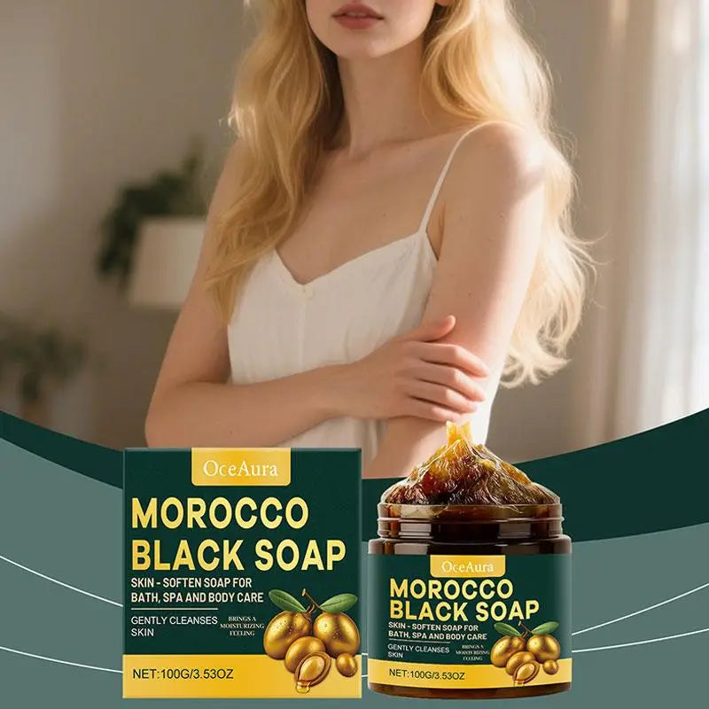 1/2/3pcs Morocco Black Soap Deep Cleaning Remove Dead Skin Cells Gentle Care Body Moisturizing Brighten Skin Smoothing Soap 100g