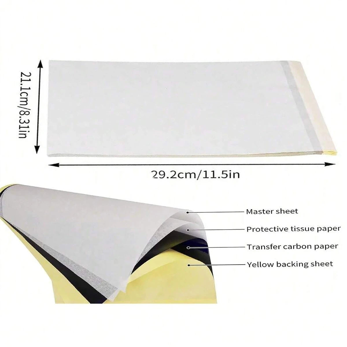 200/100/50/10 tattoo transfer paper, A4 size template paper, 4-layer transfer template, set consumables