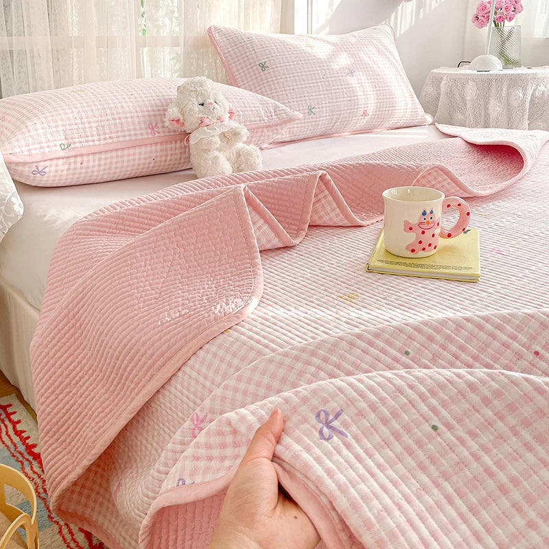 100% Cotton Bed Cover Thicken Bedspread Skin-friendly Printed Blanket Quilted Bedsheet Soft Bedspreads Cubrecama (No Pillowcase)