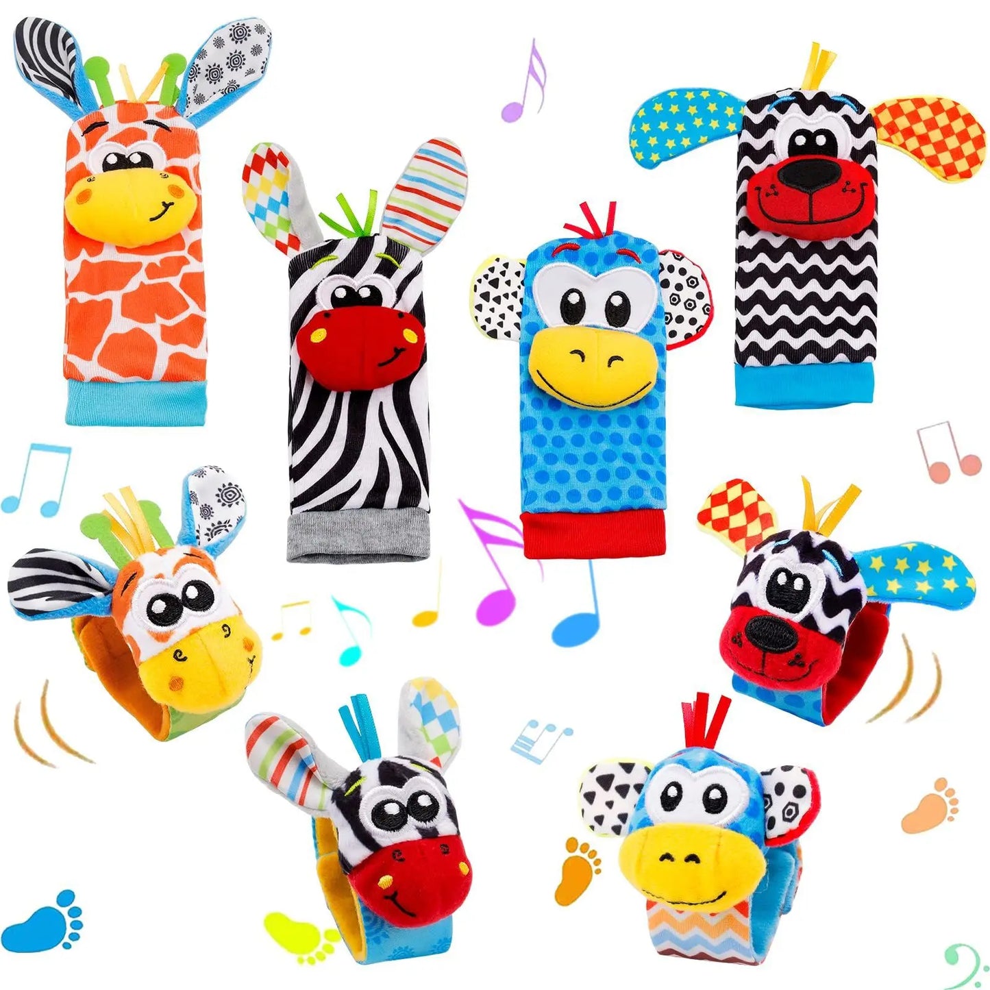 0-12 Months Baby Sock Rattles Cartoon Children Infant Wrist Strap Rattle Toys Baby Rattle Socks Wrist Baby Rattles Newborn Toy
