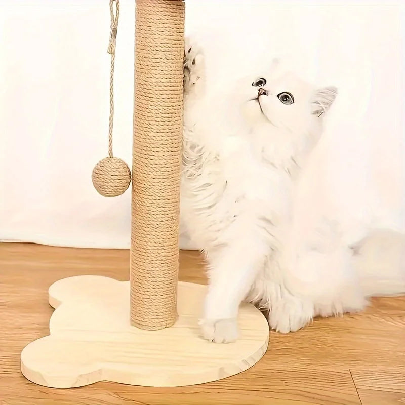 1 Set Cat Scratching Ball Toy: Kitten Sisal Rope Claw Grinding Scratcher - Vertical Design