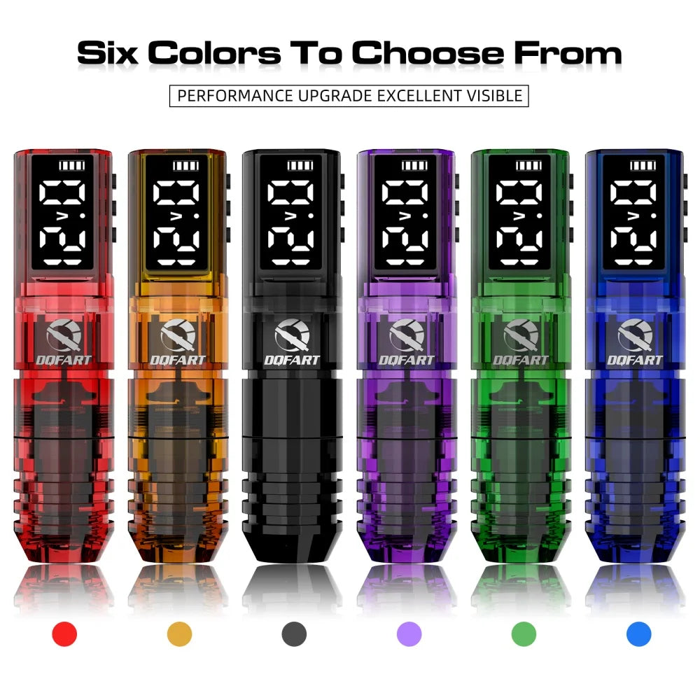 DQFART Hot Poseidon Wireless Tattoo Machine Pen 3Styles 6Colors 1600mAh Safe Professional Artists Creative Designs Beginner
