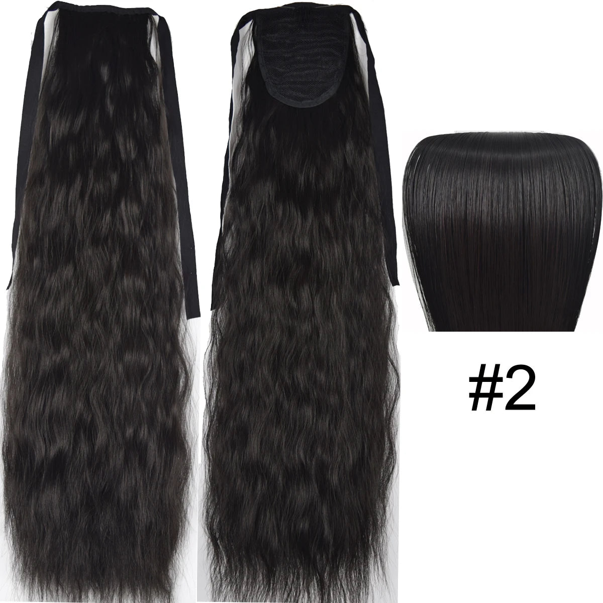 TOPREETY Synthetic Fiber Heat Resistant Kinky Ribbon Ponytail Extensions 3007