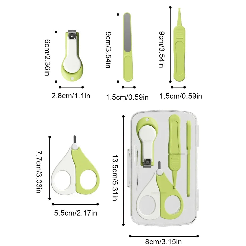 Portable Baby Nail Care Set Safety Infant Nail Clipper Scissors Tweezers Nail File Newborn Kids Manicure Grooming Tools
