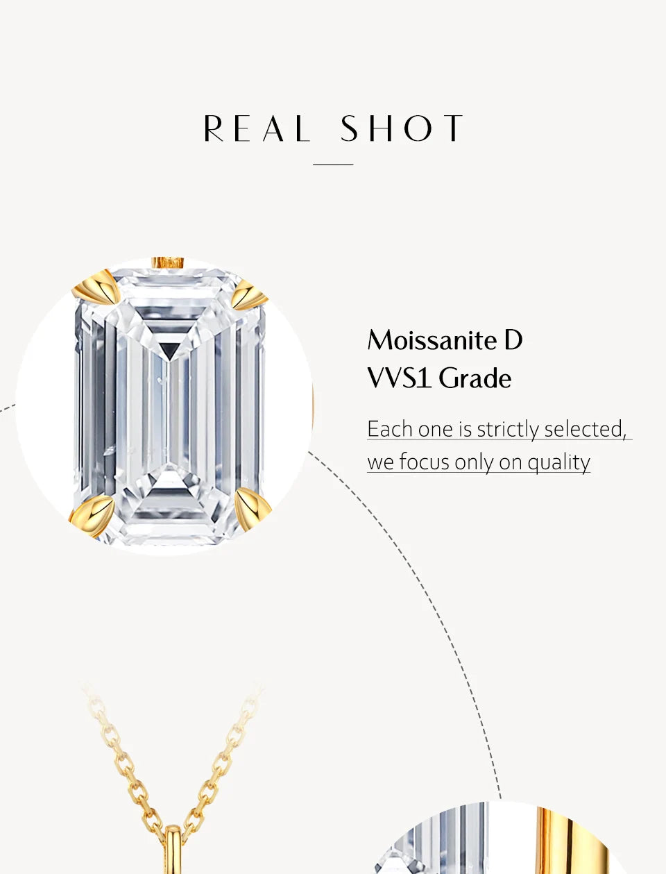 ATTAGEMS Top Quality Moissanite Diamond Necklace for Women Solid 10k 14k 18k Yellow Gold Penant Fine Jewelry Gifts Wholesale New