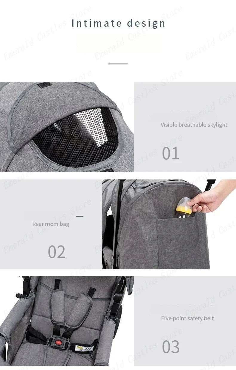 Poussette Double Front and Rear Seats Foldable Baby Stroller for Two Children Lightweight Portable Twin Stroller EU STOCK