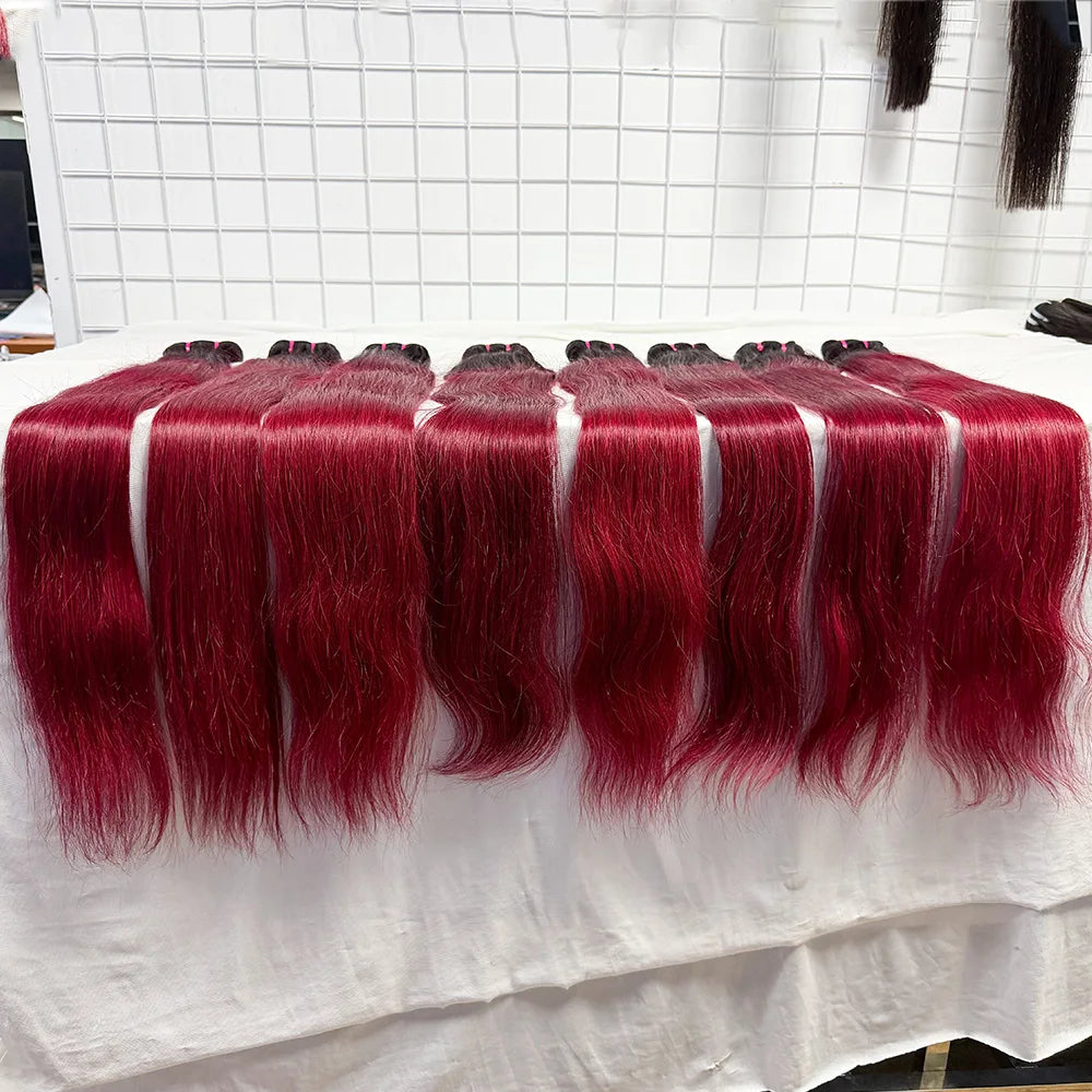 8-30 Inch T1B/99J Straight Human Hair Weaving Bundles 100g/Bundle High Quality Hair Extensions for Black Women