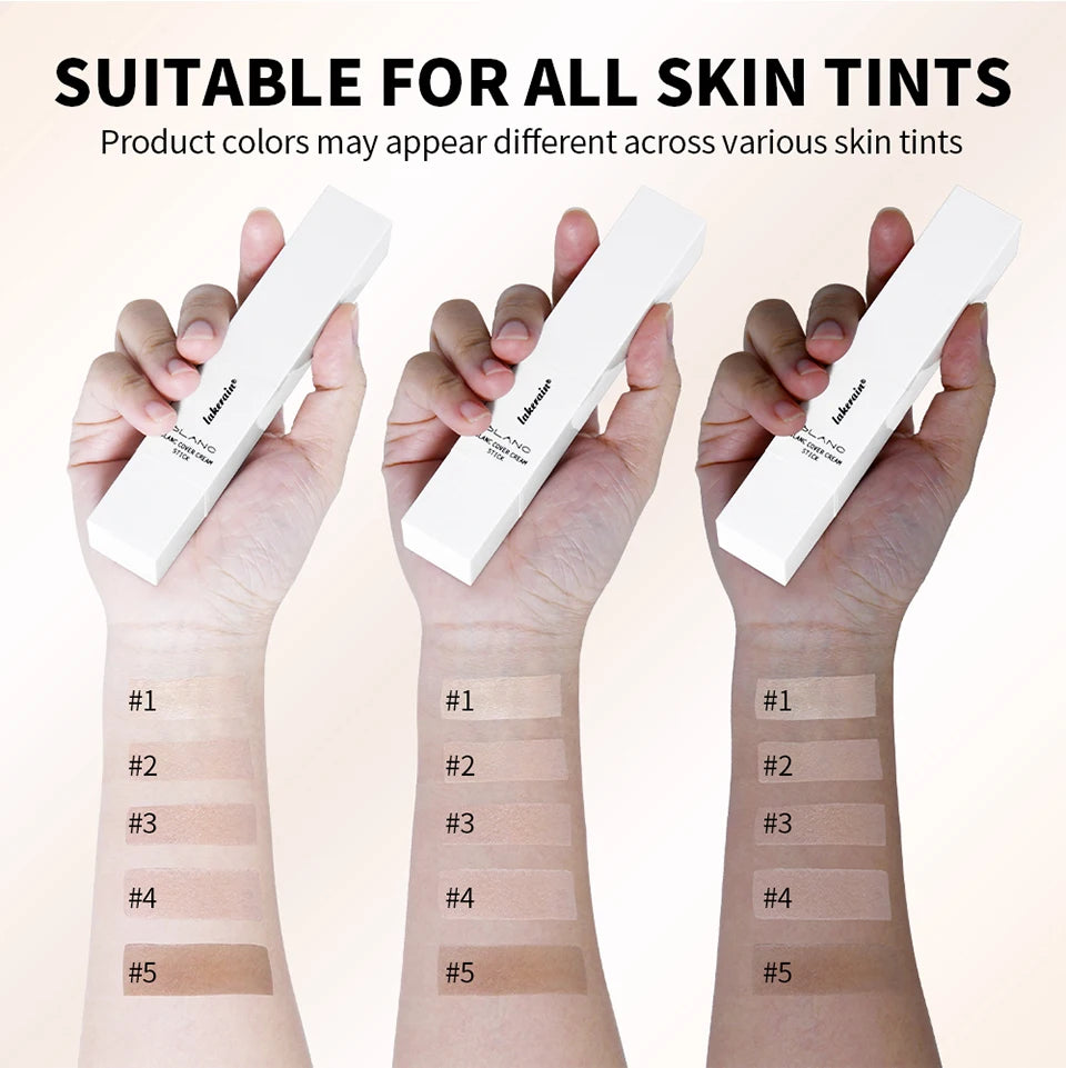 Lakerain Blanc Cover Cream Stick Dual-ended Design Waterproof Foundation Coverage Travel Bronze Creamy Foundation Natural Makeup