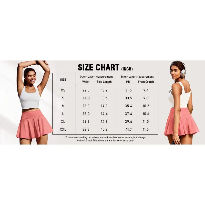 Women High Waist Pleated Tennis Skort With Pocket Athletic Mini Skirt For Golf Pickleball Workout Sports