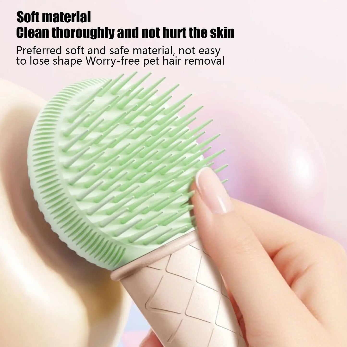 Dog Grooming Brush Animals Skin Massaging Soft Bristles Pet Cat Dog Hair Grooming Brush For Indoor Outdoor Long Short Coat Small