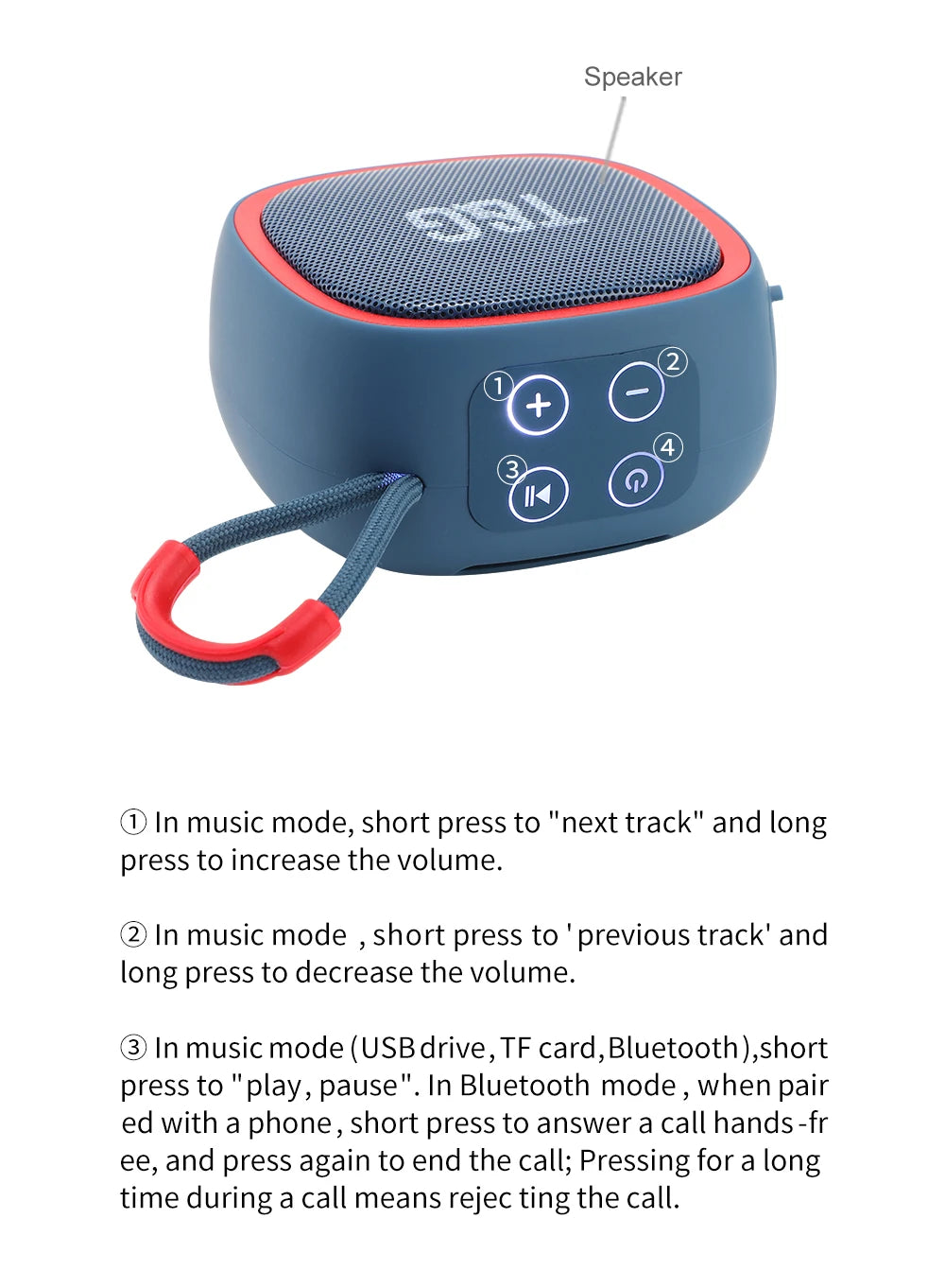Bluetooth Speaker Mini Portable Wireless Powerful Speakers TWS BT 5.3 Sound Box HIFI Loudspeaker Supports TF Card Radio TG659