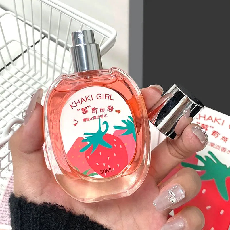 Young Girl Fruity Fragrance Women Perfume Light Long Lasting Sweet Scent of Grape Strawberry Orange 30ml Portable Fruity Perfume