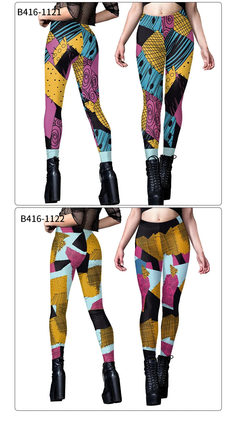 Halloween Cosplay Costume For Women Sally Printed Dresses Party Costume Zenti Carnival Bodysuits Dress Up Female Women Leggings