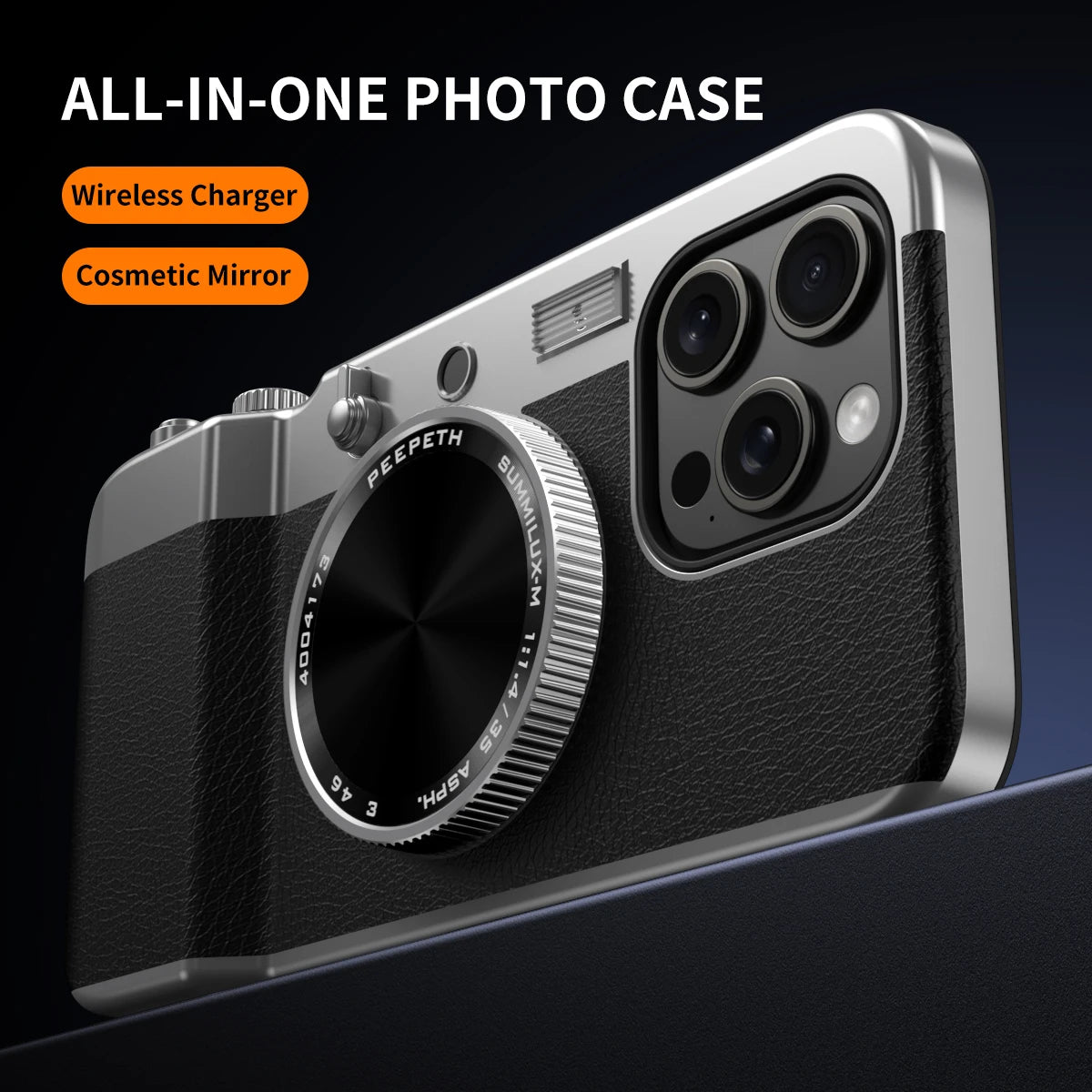 Retro Magnetic Multifunctional Camera Phone For 16 15 14 13 12 11 Pro Cosmetic Mirror Shockproof Cover