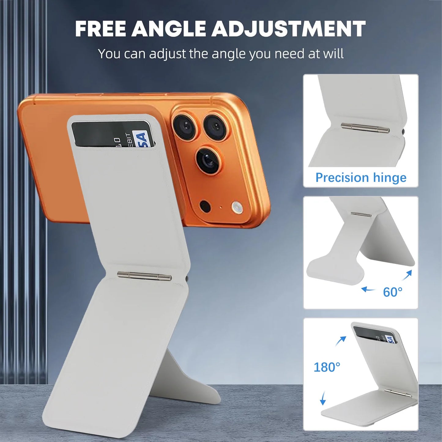 Functional Magnetic Card Holder Adjustable Stand Selfie Stick Compatible with MagSafe Card Holder