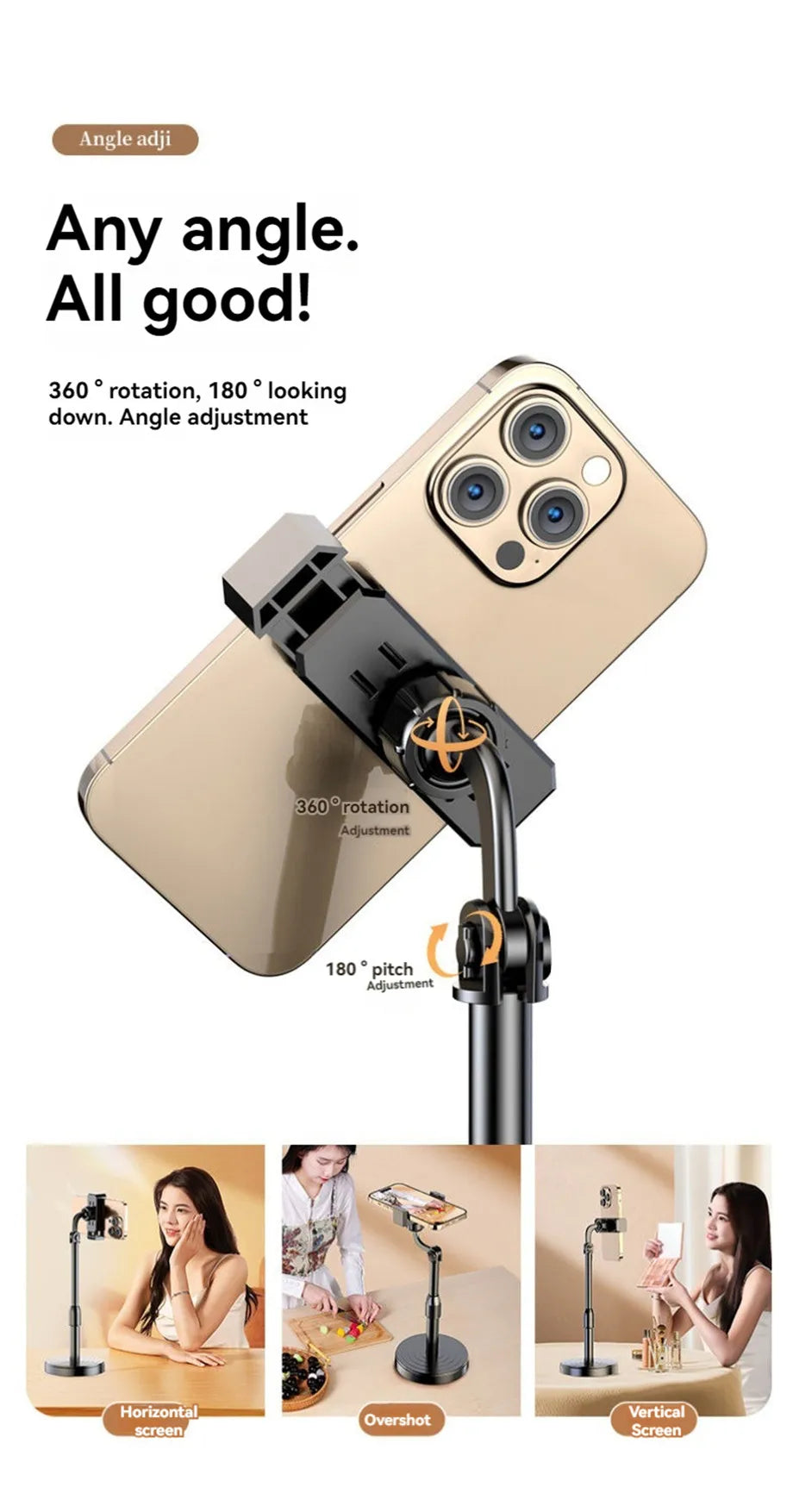 Desktop Phone Holder Live Broadcast For Smart Phone Adjustable with Phone Holder Stand Bracket For Mobile Telefoon Statief Stand