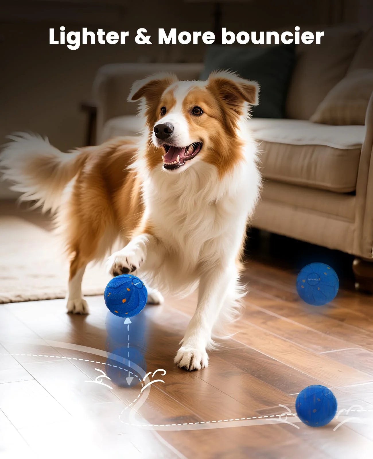 Interactive Dog Toy Ball E-TPU Material Random Bouncing And Spinning Smart Motion Ball For Dogs Self Play Chew Resistant Toy