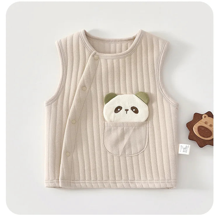 Baby Vest Autumn and Winter Warm and Thick Clothes Baby Vest Sleeveless Jacket for Children Aged 0-3