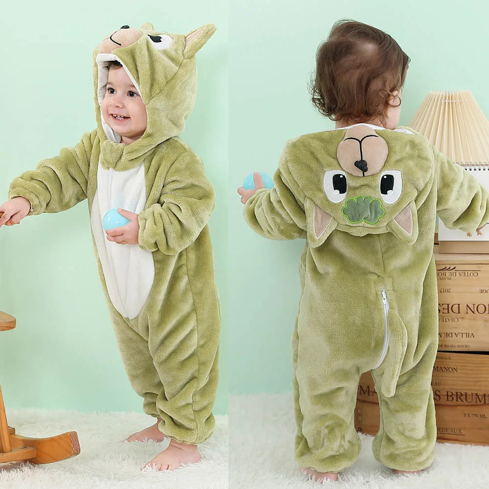 Autumn Winter Cartoon Style Winter Long Sleeve Baby Boys Girls Rompers Toddler Kids Playsuit Jumpsuits Baby Clothes Child Onesie