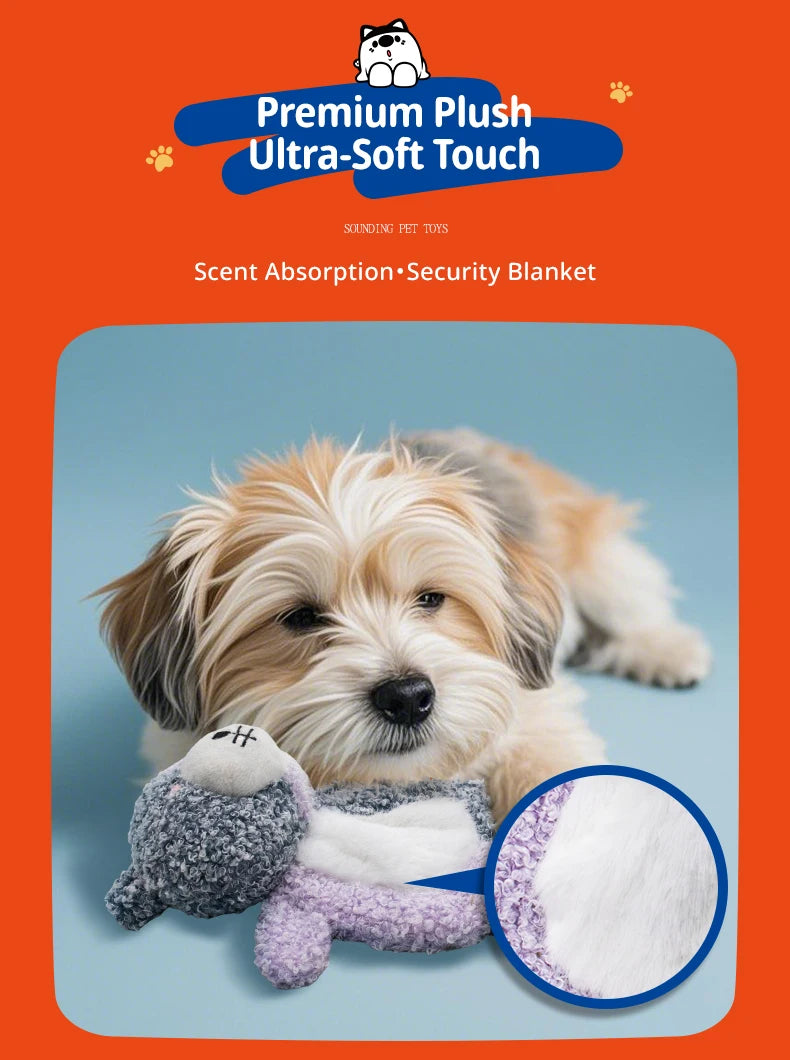 Cute Small Animal Dog Plush Toys Full Body Rattle with Built-In Squeaker Interactive Pet Playtime Toy to Reduce Loneliness