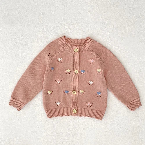 2025 New Autumn 0-3Yrs Newborn Baby Girls Sweater Coat Infant Baby Girls Knitting Cardigan Sweater Long Sleeve Cardigan Coat