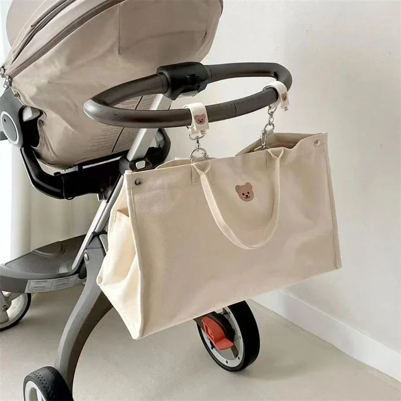 Large Capacity Mommy Bag Baby Diaper Bags Newborn Nappy Feeding Bottle Canvas Storage Pouch Fashion Mom Handbags Stroller Bag