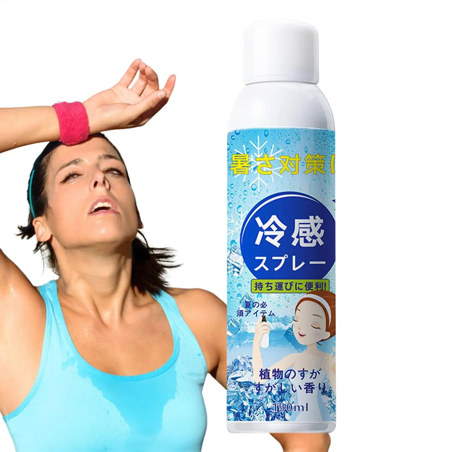 Cooling Spray 150ml Instant Refreshing Body Mist for Hot Weather Natural Cooling Mist for Outdoor Sports Camping Heat Relief